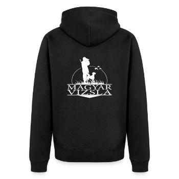 MAGYAR VIZSLA Hunting Dogs Hunter Hunting Wilsigns - Unisex Premium Organic Zip Hoodie - black - Back - Nico (187cm)