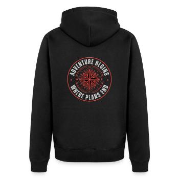 Mountain Sports Hiking Adventure Nature. Funny sayings - Unisex Premium Organic Zip Hoodie - black - Back - Nico (187cm)