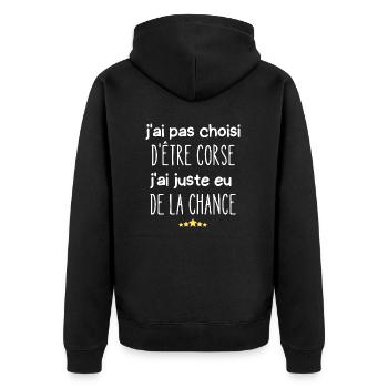 j'ai pas choisi d'être corse - Veste à capuche bio Premium Unisexe - noir - Dos - Nico (187cm)