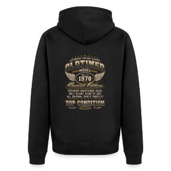 Vintage Car Year 1978 Vintage Birthday Gift - Unisex Premium Organic Zip Hoodie - black - Back - Nico (187cm)