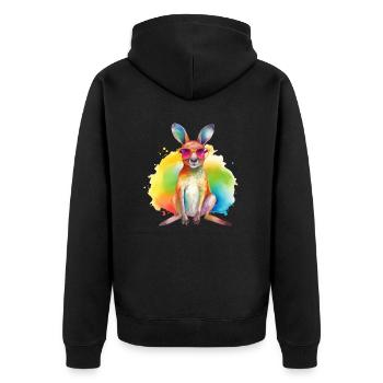 Kangourou cool coloré avec des lunettes de soleil - Veste à capuche bio Premium Unisexe - noir - Dos - Nico (187cm)