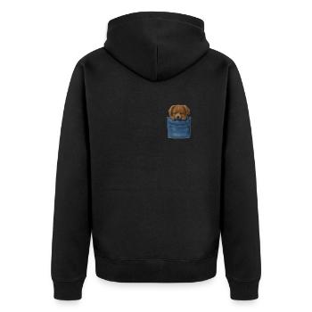 Chien de poche chien en sac - Veste à capuche bio Premium Unisexe - noir - Dos - Nico (187cm)