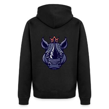 Couronne de rhinocéros - Veste à capuche bio Premium Unisexe - noir - Dos - Nico (187cm)