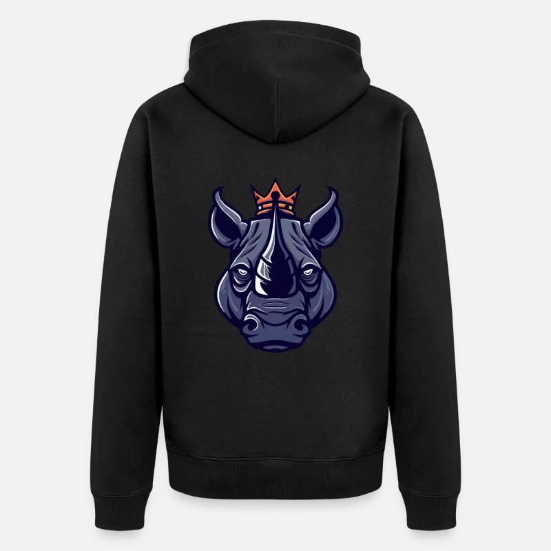 Couronne de rhinocéros - Veste à capuche bio Premium Unisexe - noir