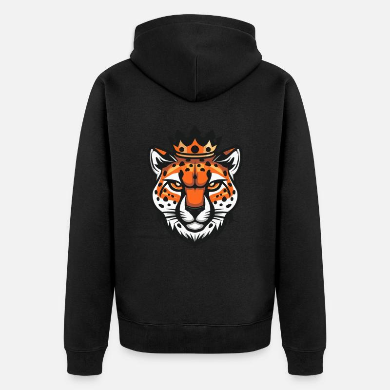 Couronne de guépard - Veste à capuche bio Premium Unisexe - noir