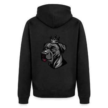 Couronne de chien Dogue Allemand - Veste à capuche bio Premium Unisexe - noir - Dos - Nico (187cm)