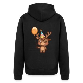 orignal anniversaire bande dessinée mignon - Veste à capuche bio Premium Unisexe - noir - Dos - Nico (187cm)