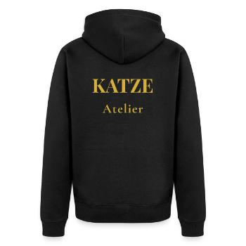 T-shirt chat minimaliste – Design premium - Veste à capuche bio Premium Unisexe - noir - Dos - Nico (187cm)