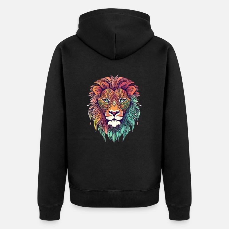 Leone - Felpa con cappuccio ecologica premium unisex - nero