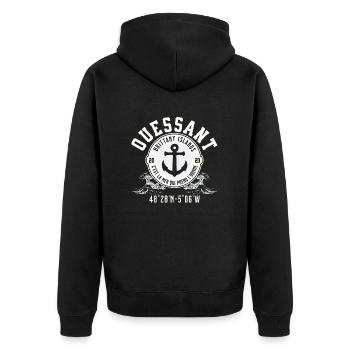 Ouessant Britanny Island - Veste à capuche bio Premium Unisexe - noir - Dos - Nico (187cm)