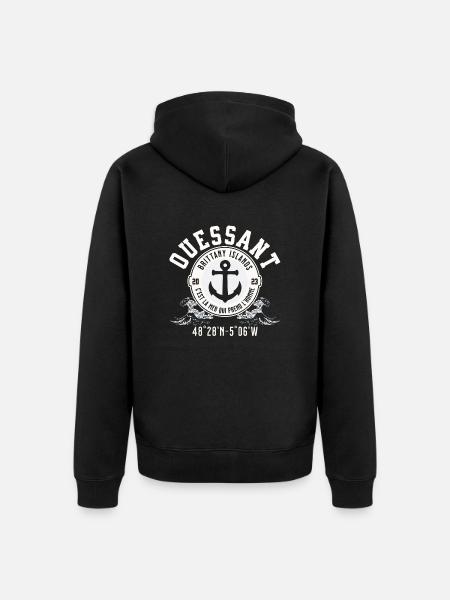 Ouessant Britanny Island - Veste à capuche bio Premium Unisexe - noir