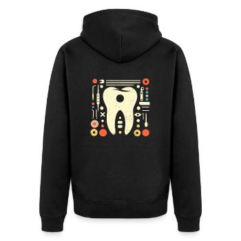 Dent drôle avec trou - cadeau parfait - Veste à capuche bio Premium Unisexe - noir - Dos - Nico (187cm)
