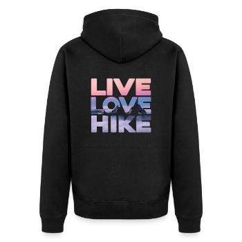 Randonnée Servus Alpine Randonnée en montagne LIVE LOVE HIKE - Veste à capuche bio Premium Unisexe - noir - Dos - Nico (187cm)
