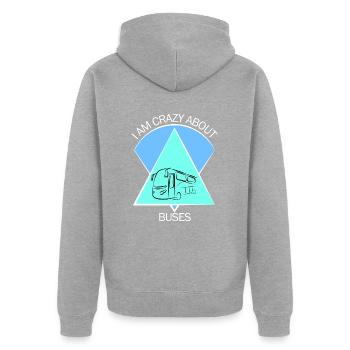 Bus Busfahrer Schulbus Autobus Busfahrerin - Unisex Premium Bio Zip Hoodie - Grau meliert - Hinten - Nico (187cm)