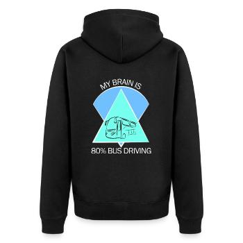 Bus Bus Driver School Bus Bus Bus Driver - Unisex Premium Organic Zip Hoodie - black - Back - Nico (187cm)
