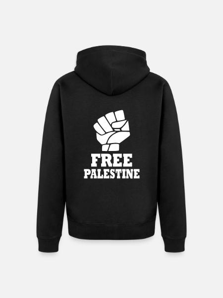 Free palestine - Unisex Premium Organic Zip Hoodie - black
