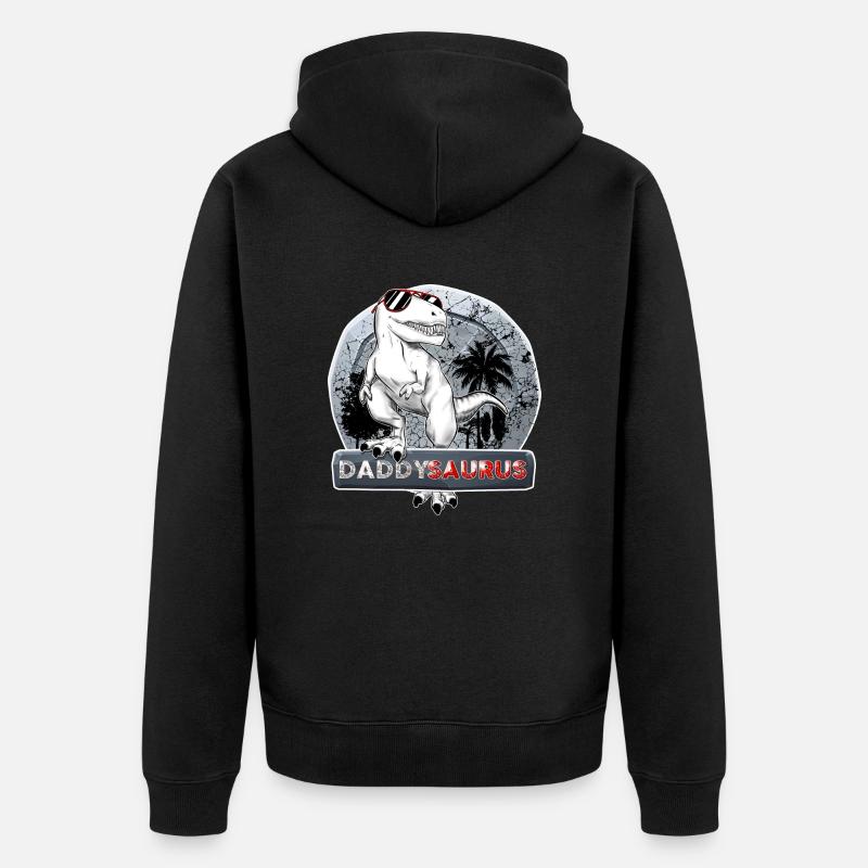 Daddysaurus - Veste à capuche bio Premium Unisexe - noir
