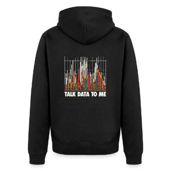 Talk Data To Me - Lustiges Datenanalysten Geschenk - Unisex Premium Bio Zip Hoodie - Schwarz - Hinten - Nico (187cm)
