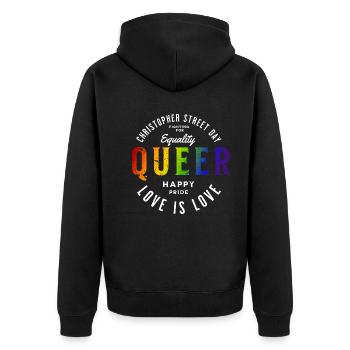 Love is Love, Gay Pride, LGBTQ+ - Unisex Premium Organic Zip Hoodie - black - Back - Nico (187cm)