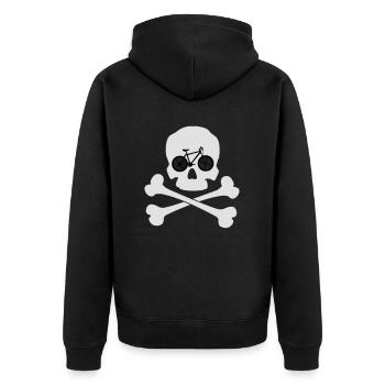 Bike ore Die - Skull - Unisex Premium Organic Zip Hoodie - black - Back - Nico (187cm)