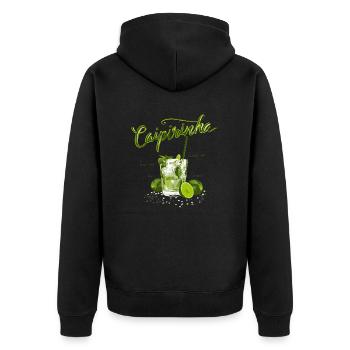 CAIPIRINHA - Unisex Premium Bio Zip Hoodie - Schwarz - Hinten - Nico (187cm)