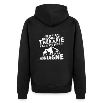 Thérapie - Montagne - Veste à capuche bio Premium Unisexe - noir - Dos - Nico (187cm)