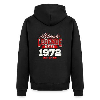 1972 Geburtsjahr Geburtstag Geburt geboren - Unisex Premium Bio Zip Hoodie - Schwarz - Hinten - Nico (187cm)