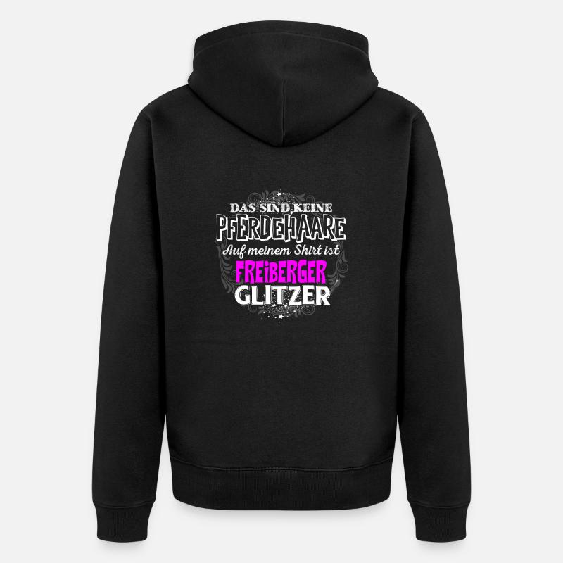 FREIBERGER - Glitzer - Unisex Premium Bio Zip Hoodie - Schwarz