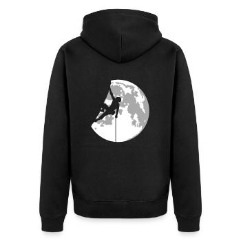 climber - Unisex Premium Organic Zip Hoodie - black - Back - Nico (187cm)
