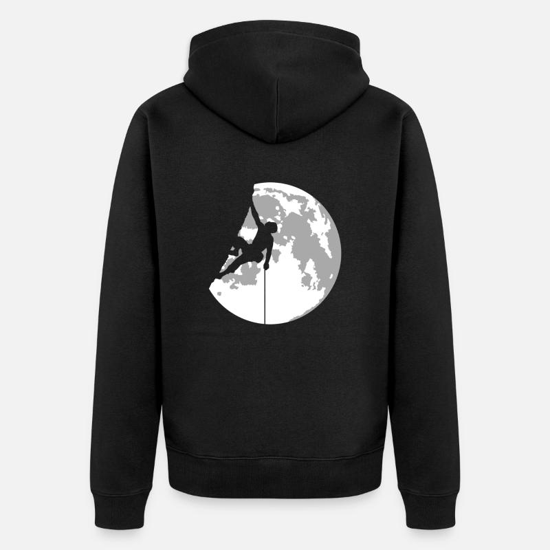 klettern - Unisex Premium Bio Zip Hoodie - Schwarz