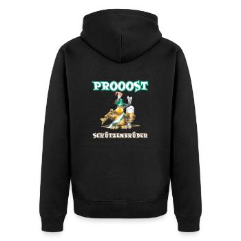 Prost Schützenbrüder - Unisex Premium Bio Zip Hoodie - Schwarz - Hinten - Nico (187cm)