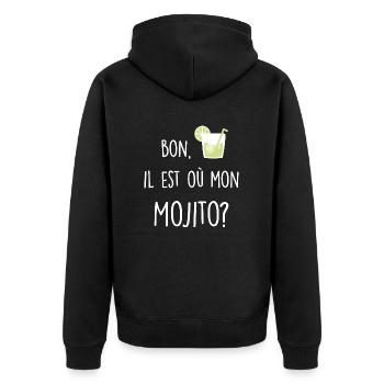 Mon mojito - Veste à capuche bio Premium Unisexe - noir - Dos - Nico (187cm)