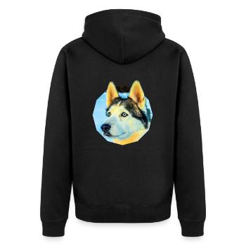 chien de traîneau - Veste à capuche bio Premium Unisexe - noir - Dos - Nico (187cm)