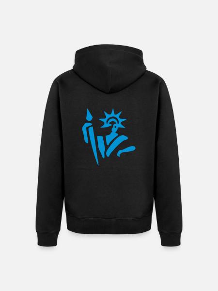 disegno caduceo simbolo notarile del notaio vesta - Felpa con cappuccio ecologica premium unisex - nero