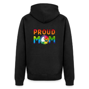 Proud Mom Bear - Unisex Premium Organic Zip Hoodie - black - Back - Nico (187cm)