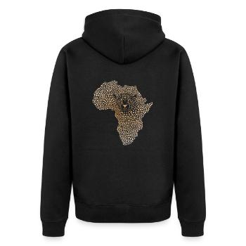 Symbole de l'Afrique dans le camouflage des guépards - Veste à capuche bio Premium Unisexe - noir - Dos - Nico (187cm)