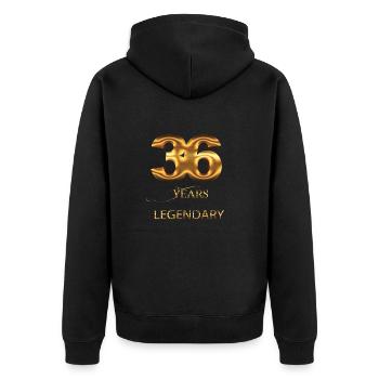 36. Geburtstag - Unisex Premium Bio Zip Hoodie - Schwarz - Hinten - Nico (187cm)