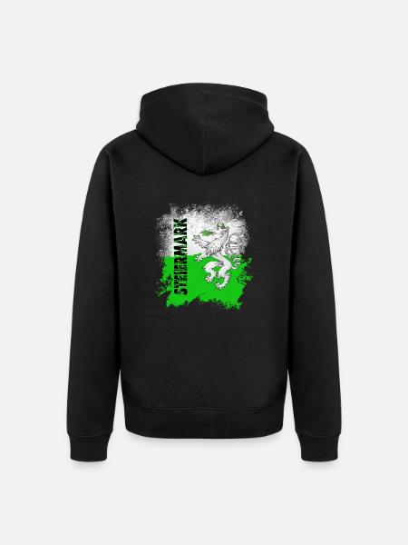 Steiermark Retro Style - Unisex Premium Bio Zip Hoodie - Schwarz