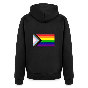 Drapeau de la fierté gaie - Veste à capuche bio Premium Unisexe - noir - Dos - Nico (187cm)