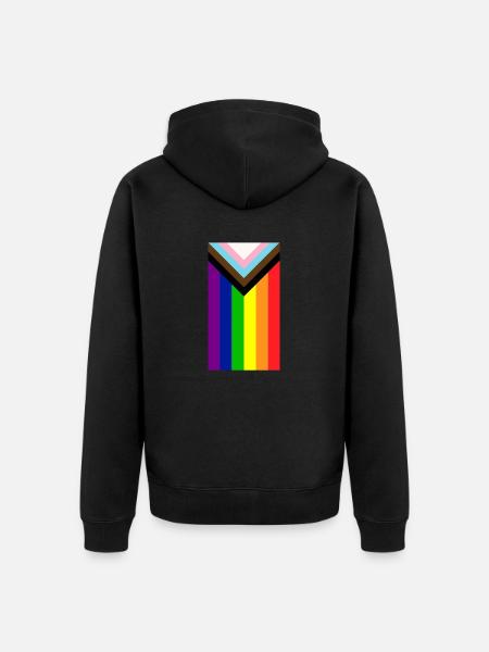 Homosexuell Stolz Regenbogenfahne - Unisex Premium Bio Zip Hoodie - Schwarz