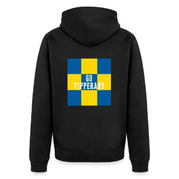Tipperary - Unisex Premium Organic Zip Hoodie - black - Back - Nico (187cm)