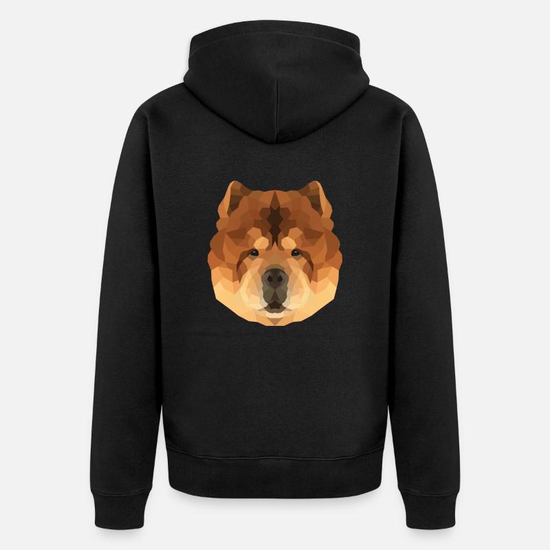 Polyart Chow Chow - Unisex Premium Bio Zip Hoodie - Schwarz