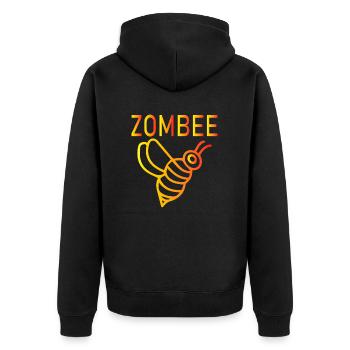 Fun Fun Funny - Unisex Premium Organic Zip Hoodie - black - Back - Nico (187cm)