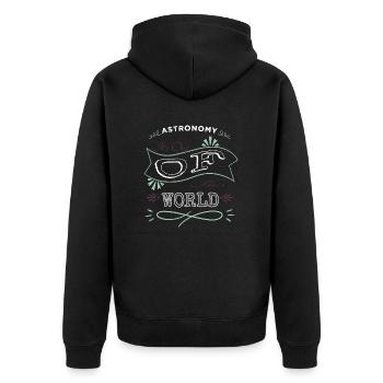 believe weightless night sky spaceship birthday - Unisex Premium Bio Zip Hoodie - Schwarz - Hinten - Nico (187cm)
