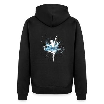 Ballerina with a water skirt - Unisex Premium Organic Zip Hoodie - black - Back - Nico (187cm)