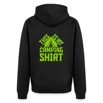 C’est mon camping - Veste à capuche bio Premium Unisexe - noir - Dos - Nico (187cm)
