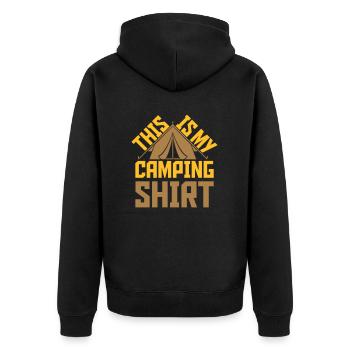 C’est mon camping - Veste à capuche bio Premium Unisexe - noir - Dos - Nico (187cm)