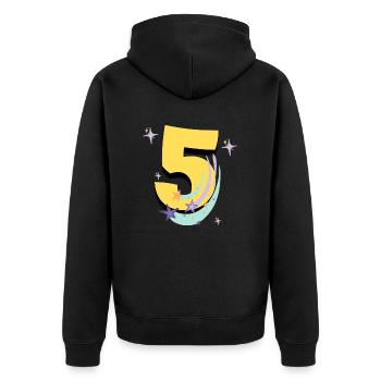 5th Anniversary (5-year gift) - Unisex Premium Organic Zip Hoodie - black - Back - Nico (187cm)