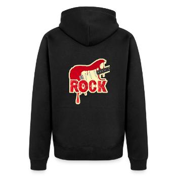 Schmelzende E-Rock-Gitarre - Unisex Premium Bio Zip Hoodie - Schwarz - Hinten - Nico (187cm)