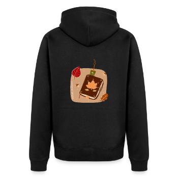 Autumn Books - Unisex Premium Organic Zip Hoodie - black - Back - Nico (187cm)